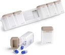 Organizador semanal de píldoras Magnético, Removible caja de píldoras 7 Día 1 Tiempo a día, Gran caso de píldora Viaje, Semana Una vez dispensador diario de medicamentos, Contenedor de medicina para suplemento Vitamina, Brown