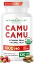 Vitamina orgánica C de Camu Camu Capsules 1000mg, Empaquetado con VIT natural C, Antioxidantes crudos - Suplemento de Apoyo Inmunitario " Anti-Aging for Skin - Powder Organic, Vegan, Non-GMO (120 Conteo)