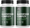 BioSchwartz Magnesium Complex Supplement (2 Pack) 350mg Magnesium Glycinate Citrate Malate y Taurate Per Serving for Healthy Nerves Muscles Heart Sleep Support (Vegan, Gluten-Free, Non-GMO)