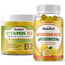 Migraine Relief - Vitamina B2 Gummies (Riboflavin) 400mg " Magnesium Oxide Gummies 400mg, Headache Relief " Nervous System Support
