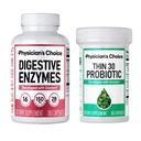 CHOICE de Physician - Beat Bloat + Soporte Weight Management Bundle: Digestive Enzymes 180ct + Thin-30 Probiotic 60ct - Value Pack