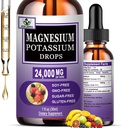 Magnesio Glycinate con suplemento de potasio,Liquid Magnesium Glycinate 500mg Citrato de potasio 500mg, gotas líquidas de magnesio para la salud vascular, bon, corazón, musculo, nórdica, vegan