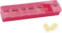 Silicona Organizador semanal de píldoras 7 días Caja de Pill Medicina Caja de la Artritis diaria-Amén, Caso de Gran Medicina Compacto Contenedor de Píldora de Pill,Vitamin &amp; Fish Oil (Pink)