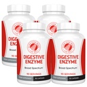 Silver Fern Brand Ultimate Digestive Enzyme Suplemento - 4 Botellas - High Potency, Multi Enzyme - Digestive Comfort &amp; Food Tolerance - Amylase, Protease, Cellulase, More