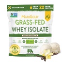 MariGold Grass-fed Whey Protein Isolate Powder - Creamy Vanilla Flavor - 1 Lb Bag TEN 100% Puro, Procesado en frío, MicroFiltered, Undenatured, Non-GMO, rBGH Free, Soy Free, Gluten Free, Lactose Free
