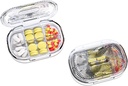 Caja de Píldora pequeña, Caja de Píldora de Moistura, Organizador de Píldora de Viajes para Púrpura de bolsillo, Medicina diaria portable Vitamina, Aceite de Pesca, Suplemento (White)