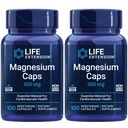 Extensión de la vida Caps de magnesio, 500 mg, Magnesium Succinate, Heart Health, Healthy Bones, Metabolism Support - Pack de Dos - 2 x 100 cápsulas vegetarianas