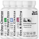 Juvenil &amp; Tonic completo multi-Organ Detox " Reparación – 15 días de limpieza de colon, riñón, limpiadores de musgo " con soporte para el equilibrio de agua para el cuerpo completo desintoxicación, gas y limpieza " Liver Health, 150 pastillas