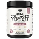 Multi Collagen Peptides Powder Tipos I, II, III, V, X Multi Collagen Protein Powder con ácido hialurónico, Biotina, Vitamina C, Para uñas de pelo de piel Juntas y Gut Health - Keto, Suplemento No GMO