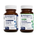 Metagenics Vitamina D3 10,000 + K (60 Softgels) & UltraFlora Control Probiotic (30 Servimientos) - Asistencia Bone &amp; Heart Health - Ayudas Healthy Body Composition