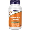 AHORA Suplementos de alimentos, Probiótico-10TM, 25 millones, con 10 Strains Probióticos, Lácteos, Soy y Gluten Gratis, Verificados de Strain, 100 cápsulas de Veg