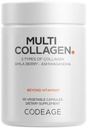 Codeage Multi Collagen Peptides Protein Capsules, 5 Tipos de Collagen, Grass-Fed & Hydrolyzed Bovine Collagen Pills Suplemento, Ashwagandha, Amla Berry Vitamins, Collagen Peptides - 90 cápsulas