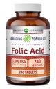Increíble Fórmulas Folic Acid Suplemento TENIDO 5000 Mcg TENIDO Tablets TENIDO Non-GMO TENIDO Gluten Free TENIDO EN USA (240 Conde)