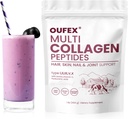 Multi Collagen Peptides Powder, Collagen Peptides for Women ' Men, Collagen Powder with Hyaluronic Acid, Biotin, Types I, II, III, V, X, Promotes Hair, Nail, Skin, Bone and Joint Health (1 lb)