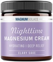 Loción de magnesio – Crema de magnesio de noche – Aplicar a las piernas, los brazos o el tópico - Cloruro de magnesio tópico – EE.UU. Hecho y seguro para niños (Sage de cereza)