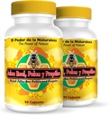 Nutrisalud Productos Jalea Real, Polen y Propoleo en UNA sola capsula. Maxima Potencia. Tonico rejuvenecedor, energia Natural, .Set de 2 frascos con 90 caps. c/u.