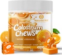 Colostrum Chews Suplemento con probióticos para Gut Health, Bloating, Immune Support, Skin, Hair Growth and Beauty - Orange Flavor (60 Servings)