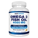 Concentrado de aceite de aceite de pescado Omega-3 – 4.080 mg por ser – Alta EPA 1200 mg " DHA 900mg – 120 Burpless Lemon Softgels