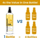 Fidus 100% Puro Óleo de Magnesio Puro Spray con Mantequilla de Vainilla - Big 8 fl oz Clorida de Magnesio Topical para pies, Orgánica de Espray de Magnesio Natural Óleo Esencial del Antiguo Zechstein Fondo