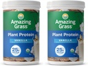 Increíble Grass Vegan Protein Powder, Blend orgánico de base vegetal con 25g de Proteína, Dairy, Gluten &amp; Soy Gratis - Creamy Vanilla (10 Servimientos) (Pack de 2)