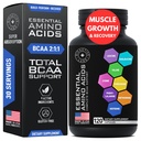 Suplemento de Aminoácidos Esenciales para Hombres - Complejo Aminoácidos Vegan BCAA para el Crecimiento Musculo con los 9 Aminos Esenciales BCAA - Adelgazamiento avanzado Power &amp; Recovery Fórmula - 120 EAA BCAA Pills