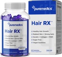 HairRX Biotin 6000mcg Gummies Vegan para Hermoso Pelo y uñas - Collagen, Ácido Panthonthenic, Iodine, Bamboo, Aceite de Coco, Zinc, MSM para Hombres (1 Month Supply)
