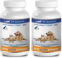 Trucos para perros - Mascotas Ultra Vitaminas - para perros y gatos - Salud Inmune - Beneficios para el cabello y la carne - Calcio para perros - 180 Treats (2 Botellas)