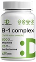SUPLEMENTO DEAL Vitamina B1 500mg con Benfotiamine, 240 cápsulas – 2 en 1 Fórmula mejorada – Fat & Water Soluble Thiamine B1 Suplemento – Tercero testado, No GMO, No Gluten