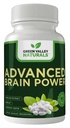 GREEN VALLEY NATURALS - Advanced Brain Power - Supports Healthy, Normal Brain Function, Focus and Concentration, clínicamente formulado para apoyar la claridad cerebral saludable. (1 Botella, 60, Conde)