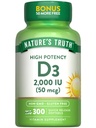 La verdad de la naturaleza Vitamina D3 2000 UI ANTE 300 Softgels ← High Potency Fórmula