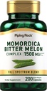 Piping Rock Bitter Melon Capsules  1500mg  200 Pills ← Momordica Charantia Extract ← Complejo Herb Supplement ← Non-GMO, Gluten Free