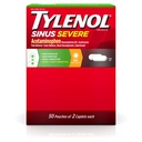 Tylenol Sinus Severe Caplets diurnos con Acetaminophen 325mg, Guaifenesin 200mg " Phenylephrine HCl 5mg, No-Drowsy Dolor, expectorant " Nasal Decongestant, 50 Travel Packs of 2 ct
