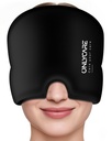 ONLYCARE Migraine Relief Cap,Soothing Migraine Mask, Upgraded Odorless Gel Ice Head Wrapy, Hot and Cold Therapy, FSA-HSA Eligible Headache Ice Pack for Tension and Stress(Black)