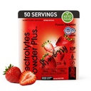 PowderVitamin Electrolytes Powder Plus Keto, Fresa (50 Servings) 0 Azúcar, No Maltodextrin,1000mg Potasio,120mg Calcio,120mg Magnesio, Vitamina Orgánica C, Calorias de Zoro, Hidratación Energética Polvo