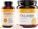 NatureWise Vitamina D3 5000iu (125 mcg) 1 año de suministro para la función muscular saludable Peptides colágenos mejorados (45 piezas) - Hidrolyzed Tipo I & III