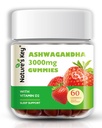 La clave de la naturaleza Ashwagandha Gummies, 3000mg High Potency Ashwagandha Root Extracto con Vitamin D2, Stress, Calm Mood & Cognition, for Men &amp; Women, Strawberry Flavor (60 Cuenta (Pack of 1)