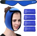 Wrap para TMJ, dientes de Sabiduría, WORLD-BIO Jaw Wrap con 4 Reutilizables Hot Cold Therapy Gel Packs para Head, Chin, Oral and Facial Surgery, Doin Relief for Swelling, Injuries, Implantes dentales