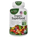 Ecológico Superfood Greens Fruits and Veggies Complex - Suplemento dietético con 14 Verdes y 14 Frutas & vegetales con Alfalfa Rich en ingredientes orgánicos antioxidantes No GMO 60 cápsulas