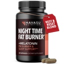 Cápsulas de quemador de tiempo nocturno para hombres y mujeres - Appetite Suppressant for Weight Loss with White Kidney Bean - 60 Conde - Metabolism Booster con Melatonin para el soporte para dormir - 2 meses de suministro