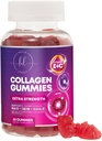 Collagen Peptides Gummies con 2500 mcg Biotina - Hidrolyzed Protein Tipo I & III Multi Collagen Suplemento con vitamina C & Zinc - Soporte para el cabello, la piel, las uñas, sabor granada Tasty - 60 Gummies