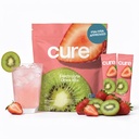 Cure Hydration ¦ Plant-Based Electrolyte Drink Mix ← No Añadido Sugar ← FSA-HSA ← Dehydration Relief Powder Made with Coconut Water ← Non-GMO Silencio Vegan tención Pouch of 14 Packets - Strawberry Kiwi