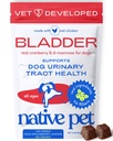 Tratamiento UTI de perros nativos - Suplemento de arándano para perros Control de vejiga " Apoyo al riñón - Prevención de la infección por tracto urinario e incontinencia urinaria - Hecho con extracto de arándano real - 30 chews