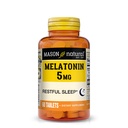 Mason Melatonina natural 5 mg con B6 &amp; Calcio, Ayuda natural al sueño, soporta sueño reparador, 60 tabletas