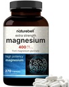NatureBell Magnesium Glycinate 400mg Elemental, 270 Capsules tención 100% Chelated for High Absorption ¦ Apoya Muscle, Bone & Heart Health ← Non-GMO, Gluten-Free, Vegan