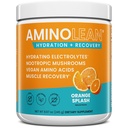 AminoLean Hidrating Electrolyte Powder and Recovery Drink with Sea Minerals, Nootropic Mushrooms, and Vegan Amino Acids, BCAAs + EAAs for Post Workout Muscle Building, Orange Splash