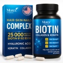 Biotin Keratin & Collagen Capsules - Made in USA - Natural Collagen, Keratin " Biotin for Hair Growth - Biotin " Collagen Vitamins with Multi Collagen Peptides for Hair Loss, Skin " Nails - 60 caps