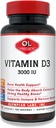 Laboratorios Olímpicos Vitamina D3 3000 Iu 100 cápsulas Apoyo a los huesos fuertes