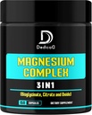 Magnesium Bisglycinate, Citrate & Oxide - 150 Capsules - 100mg Elemental Triple Magnesium Complex Suplemento - Apoyo a la Producción Energética, Muscle, Brain &amp; Immune Health