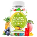 Calcio Magnesio Zinc Suplemento con Vitamina D3, Azúcar Gummies de Calcio Libre para Mujeres Hombres, Alta Potencia Magnesio Gummies para Bone &amp; Muscle & Immune Health, Mixed Flavors - 60 Condes