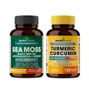 Sandhu Herbals Seamoss " Turmeric Curcumin with Bioperine Capsules ¦ Apoya Immune, Digestive, Cognitive, Skin " Hair Health